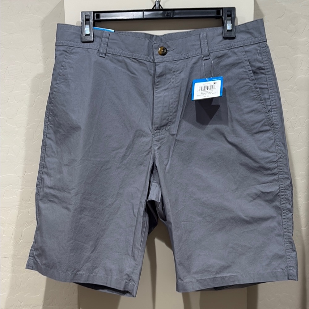 Gray Flat Front Chino Shorts
